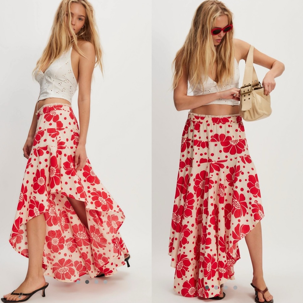 Free People printed maxi skirt